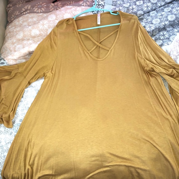 Tops - Mustard tunic/dress shirt